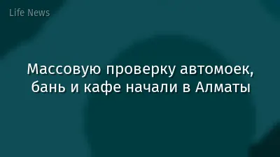 Массовую проверку автомоек, бань и кафе начали в Алматы