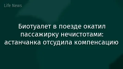 Биотуалет в поезде окатил пассажирку нечистотами: астанчанка отсудила компенсацию