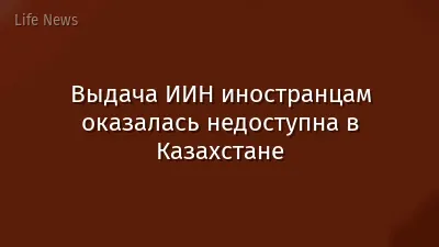 Выдача ИИН иностранцам оказалась недоступна в Казахстане