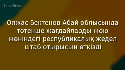 Олжас Бектенов Абай облысында төтенше жағдайларды жою жөніндегі республикалық жедел штаб отырысын өткізді