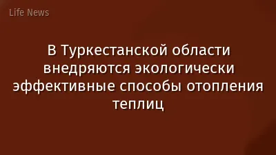 В Туркестанской области внедряются экологически эффективные способы отопления теплиц