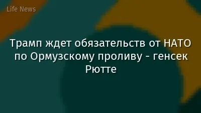 Трамп ждет обязательств от НАТО по Ормузскому проливу - генсек Рютте