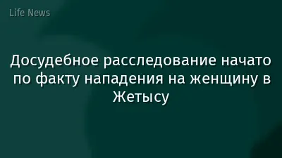Досудебное расследование начато по факту нападения на женщину в Жетысу