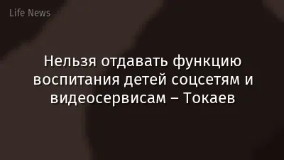 Нельзя отдавать функцию воспитания детей соцсетям и видеосервисам – Токаев