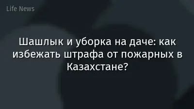 Шашлык и уборка на даче: как избежать штрафа от пожарных в Казахстане?