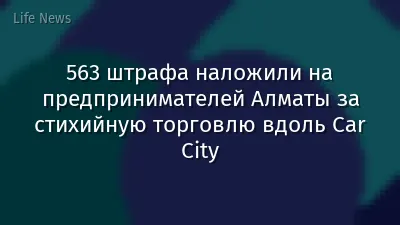 563 штрафа наложили на предпринимателей Алматы за стихийную торговлю вдоль Car City