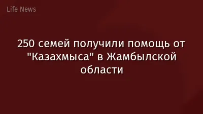 250 семей получили помощь от "Казахмыса" в Жамбылской области
