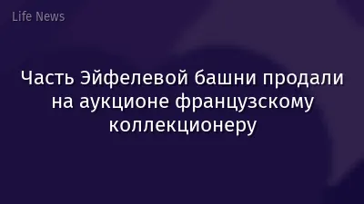 Часть Эйфелевой башни продали на аукционе французскому коллекционеру