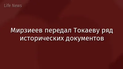 Мирзиеев передал Токаеву ряд исторических документов