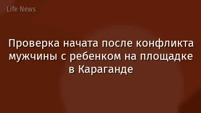 Проверка начата после конфликта мужчины с ребенком на площадке в Караганде