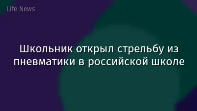 Школьник открыл стрельбу из пневматики в российской школе