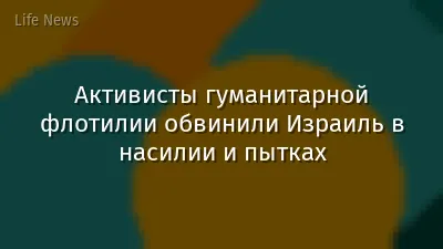 Активисты гуманитарной флотилии обвинили Израиль в насилии и пытках