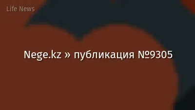 Nege.kz » публикация №9305