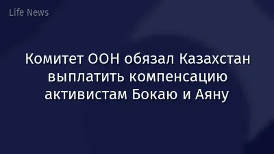 Комитет ООН обязал Казахстан выплатить компенсацию активистам Бокаю и Аяну