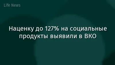 Наценку до 127% на социальные продукты выявили в ВКО