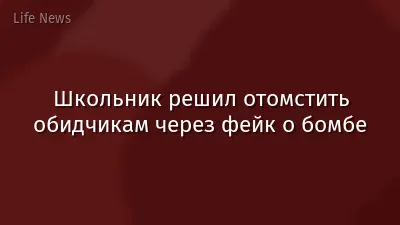 Школьник решил отомстить обидчикам через фейк о бомбе