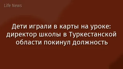 Дети играли в карты на уроке: директор школы в Туркестанской области покинул должность