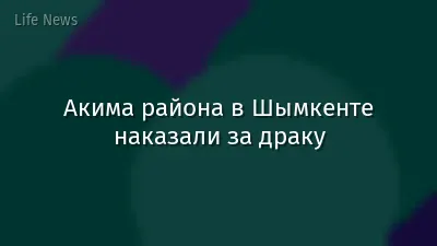 Акима района в Шымкенте наказали за драку