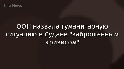 ООН назвала гуманитарную ситуацию в Судане "заброшенным кризисом"