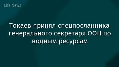 Токаев принял спецпосланника генерального секретаря ООН по водным ресурсам