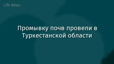 Промывку почв провели в Туркестанской области