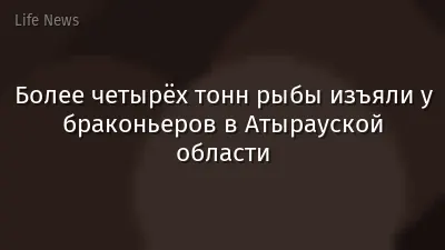 Более четырёх тонн рыбы изъяли у браконьеров в Атырауской области
