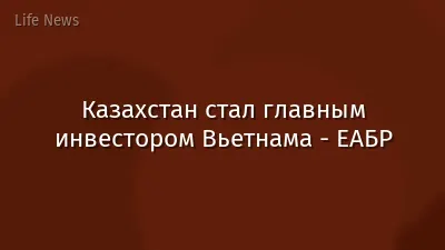 Казахстан стал главным инвестором Вьетнама - ЕАБР