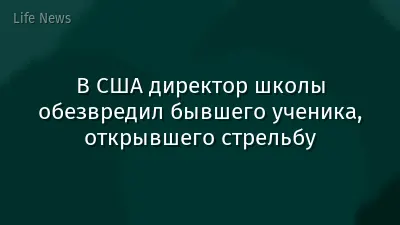 В США директор школы обезвредил бывшего ученика, открывшего стрельбу