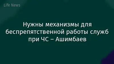 Нужны механизмы для беспрепятственной работы служб при ЧС – Ашимбаев