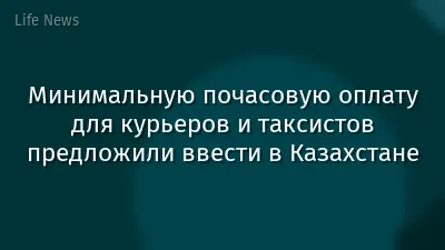 Минимальную почасовую оплату для курьеров и таксистов предложили ввести в Казахстане