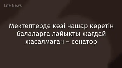 Мектептерде көзі нашар көретін балаларға лайықты жағдай жасалмаған – сенатор