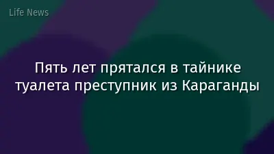 Пять лет прятался в тайнике туалета преступник из Караганды