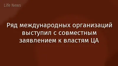 Ряд международных организаций выступил с совместным заявлением к властям ЦА