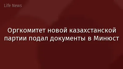 Оргкомитет новой казахстанской партии подал документы в Минюст