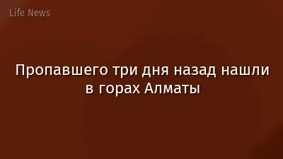 Пропавшего три дня назад нашли в горах Алматы