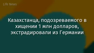 Казахстанца, подозреваемого в хищении 1 млн долларов, экстрадировали из Германии