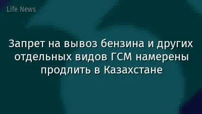 Запрет на вывоз бензина и других отдельных видов ГСМ намерены продлить в Казахстане