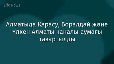 Алматыда Қарасу, Боралдай және Үлкен Алматы каналы аумағы тазартылды