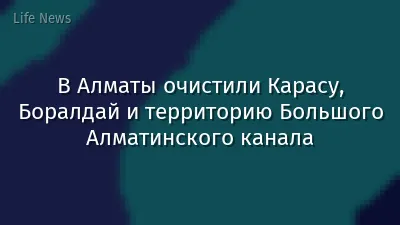 В Алматы очистили Карасу, Боралдай и территорию Большого Алматинского канала