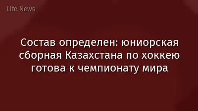 Состав определен: юниорская сборная Казахстана по хоккею готова к чемпионату мира