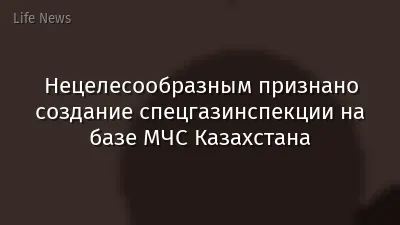 Нецелесообразным признано создание спецгазинспекции на базе МЧС Казахстана