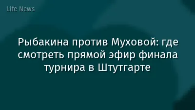Рыбакина против Муховой: где смотреть прямой эфир финала турнира в Штутгарте
