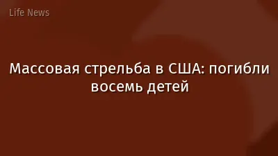 Массовая стрельба в США: погибли восемь детей