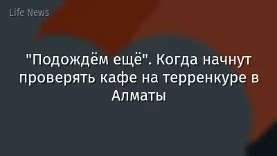"Подождём ещё". Когда начнут проверять кафе на терренкуре в Алматы