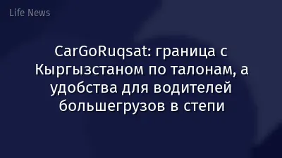 CarGoRuqsat: граница с Кыргызстаном по талонам, а удобства для водителей большегрузов в степи