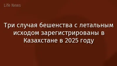Три случая бешенства с летальным исходом зарегистрированы в Казахстане в 2025 году