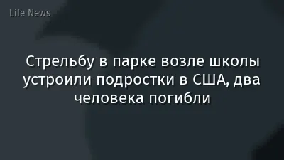 Стрельбу в парке возле школы устроили подростки в США, два человека погибли