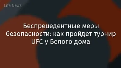 Беспрецедентные меры безопасности: как пройдет турнир UFC у Белого дома