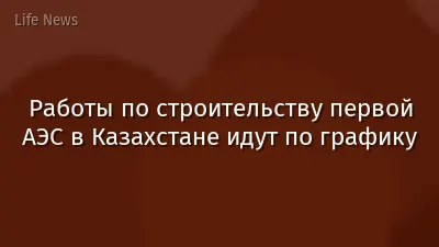 Работы по строительству первой АЭС в Казахстане идут по графику