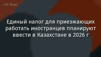 Единый налог для приезжающих работать иностранцев планируют ввести в Казахстане в 2026 г